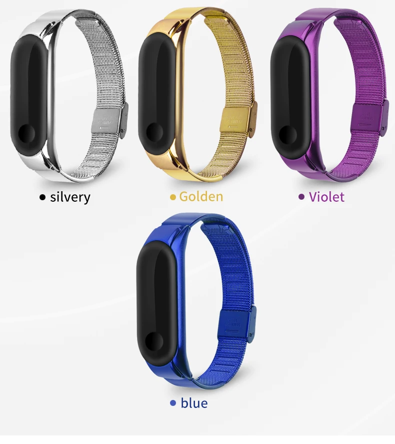 Для xiaomi mi band 3/4 металлический ремешок для наручных часов из нержавеющей стали mi Группа 4 браслет сменный ремешок mi band 3/4 аксессуары