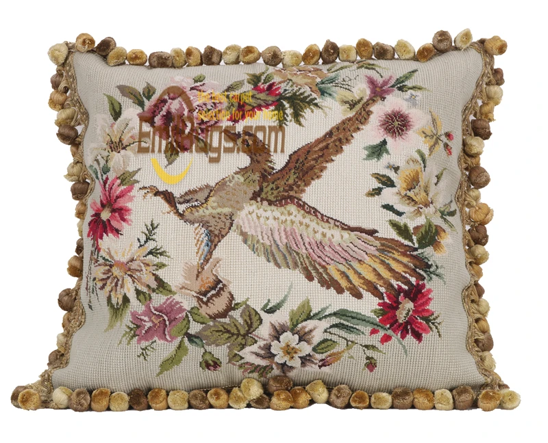 Wool French Needlepoint Cushion Outside Seat Cushions For Chairs Indoor Cushions For Loveseat gc165neecusyg28