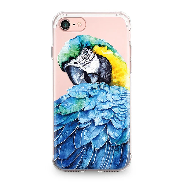 Красивый чехол для телефона из ТПУ с рисунком попугая птица Колибри Iphone 4 4S 5 5S SE 5C 6