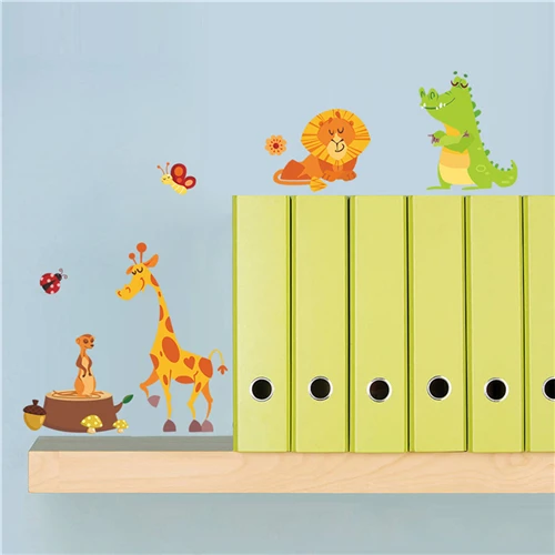 

Jungle Adventure Animals Wall Stickers for Kids Rooms Safari Nursery Rooms Baby Home Decor Poster Monkey Wall Decals Wallpaper