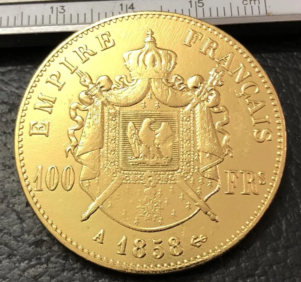 1858 Франция 100 франков копия золотой монеты