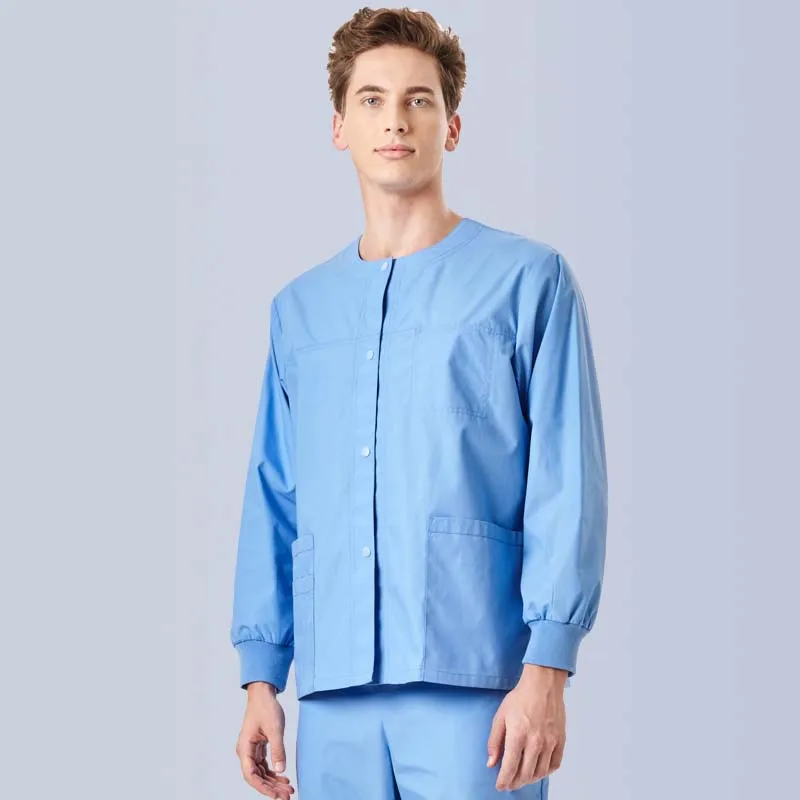4XL медицинская куртка скрабы униформы для женщин разогрева скрепленные мед технологии куртки ребра комплект манжеты на кнопках с длинным рукавом зимнее пальто