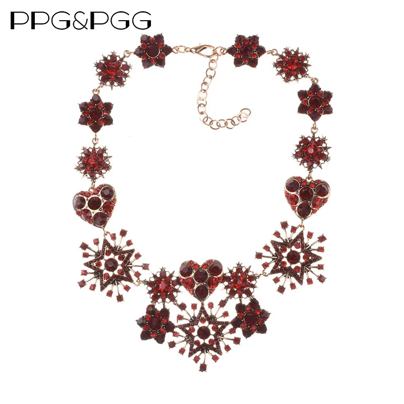 PPG& PGG Роскошные ювелирные изделия для женщин Мода Bijoux Прозрачный Кристалл Снежинка заявление колье ожерелья подвески