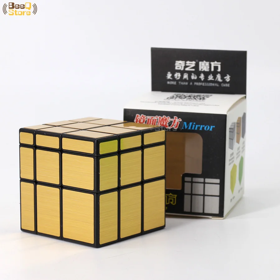 Golden-Brushed Qiyi 3x3 зеркальный куб, магический куб, золотой, серебряный, матовый, зеленый, желтый, зеркальный, без наклеек, куб 3x3x3 для детей, обучающая игрушка, подарок - Цвет: Golden-Brushed