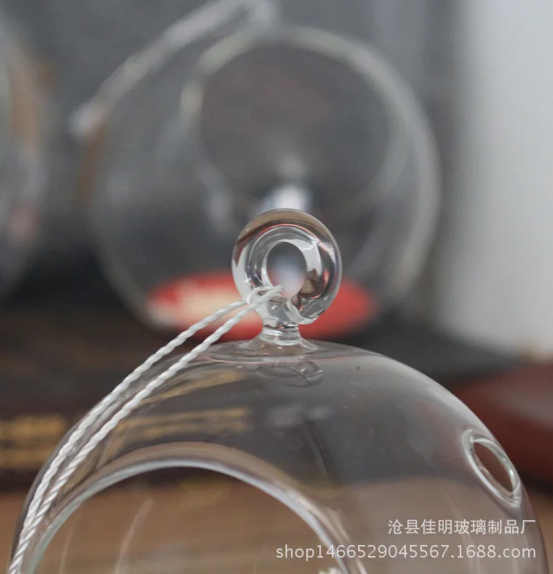 Бесплатная доставка микро стеклянная шариковая подвесная круглая ваза для