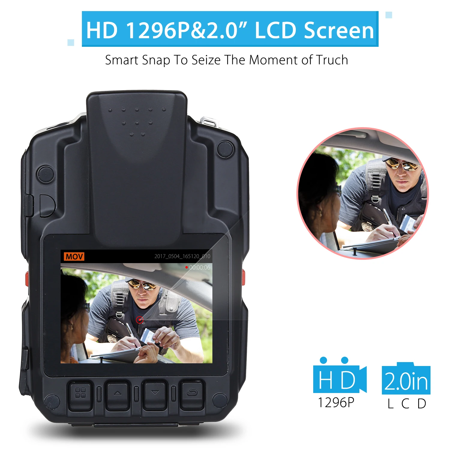 BOBLOV HD66-07, 4G, Wi-Fi, полицейская видеокамера 1296 P, 32 ГБ, 2,0 дюйма, портативная Карманная камера с ЖК-дисплеем