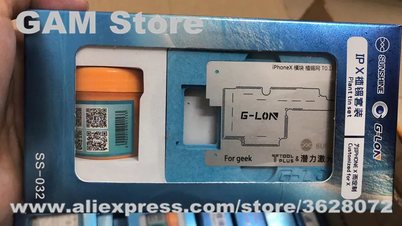 For iPhone X BGA Reball Plant Tin Set Platform Solder Paste Flux Maintenance Precision Board Mould PCB Fixture Holder SS-032 | Инструменты