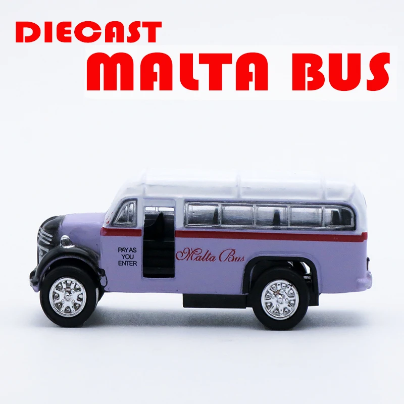 Литой классический мини автобус Мальты масштаб 1/64 детские игрушки металлический