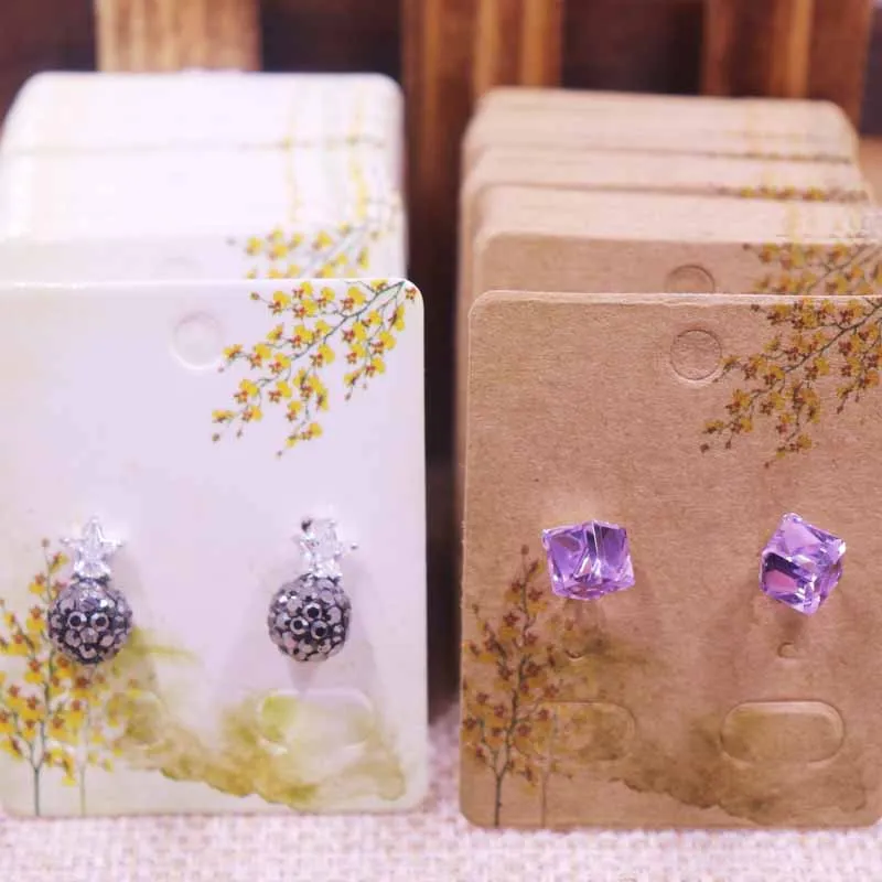 100 шт Новые diy Ювелирные изделия дисплей карты серьги 4x5 см серьги карты подвешенная бирка DIY Сережка-гвоздик Ювелирная карта-упаковка