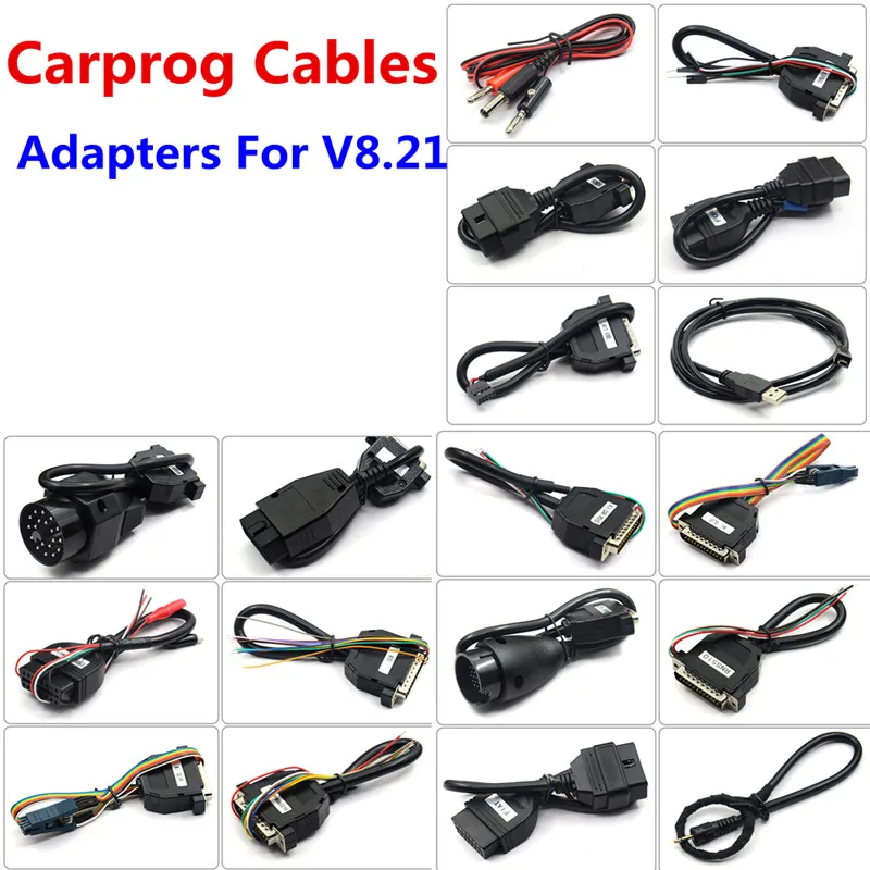 Adapters for 8.21 Онлайн-программатор Carprog FW V8.21 Полный комплект с 21 адаптерами все программное обеспечение инструмент для автоматического ремонта автомобиля Prog 8,21 Carprog 10,93 - Цвет: Adapters for 8.21