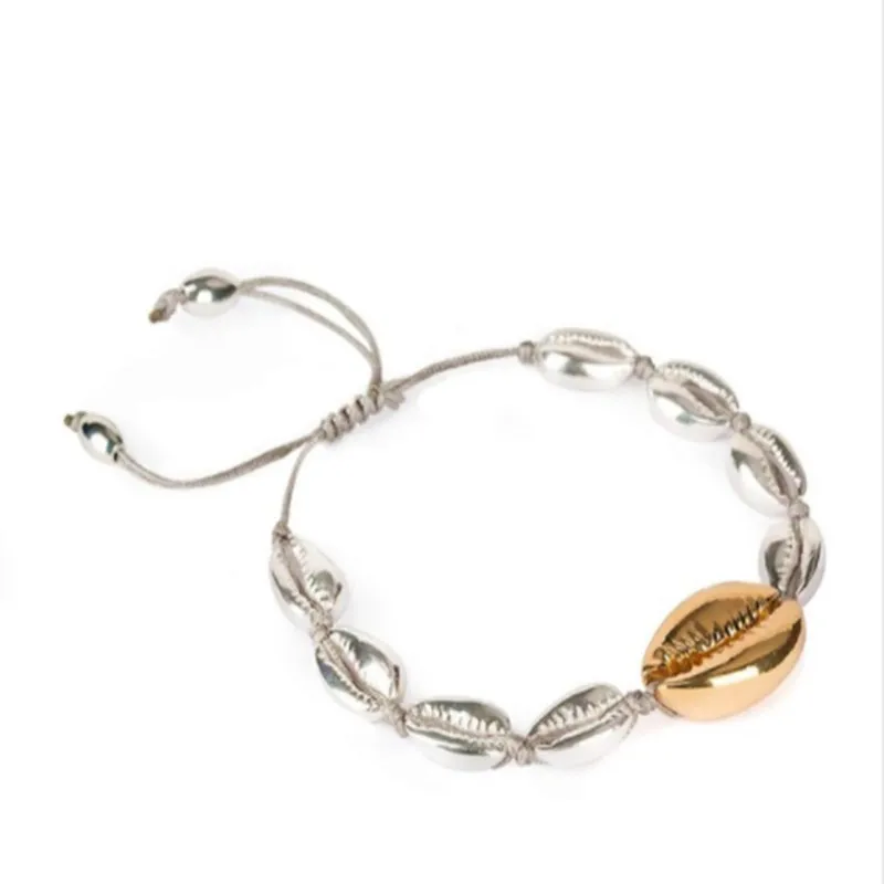 Boho puka shell веревка для браслетов, обработанная воском браслет дружбы рождественские подарки для женщин тибетские ювелирные изделия из натурального золота