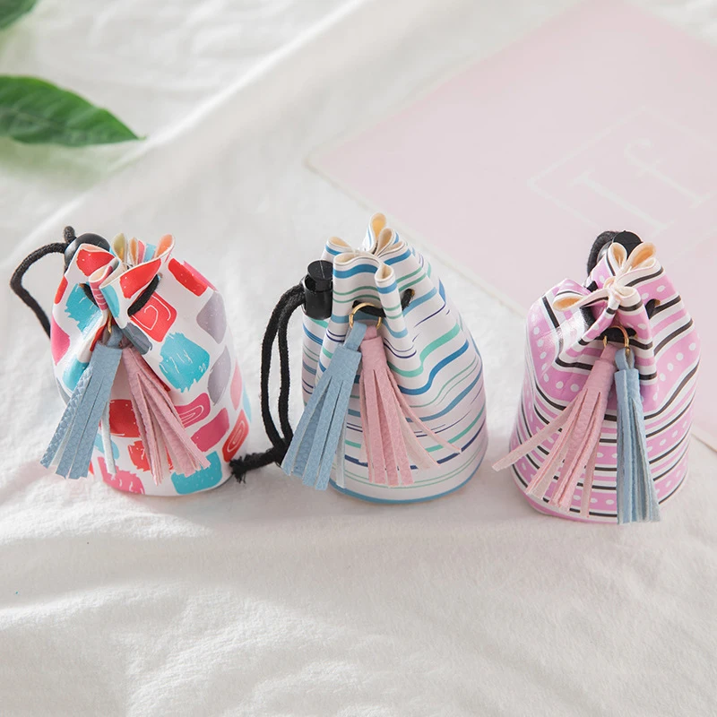 50PCS / LOT Girl Coin Bag Cute Printing Women Drawstring Purse Mini Chain PU Headphone Storage Wholesale | Багаж и сумки