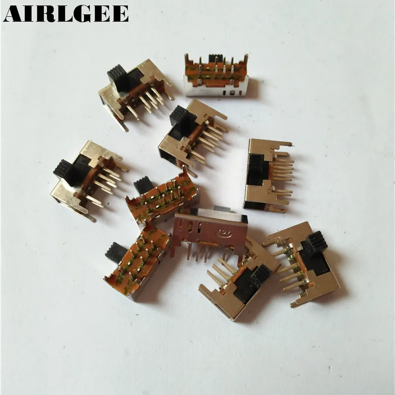 10 шт. x Панель PCB 8 Pin 3 позиции 2P3T DP3T скользящий переключатель Боковая ручка 0.5A 50V