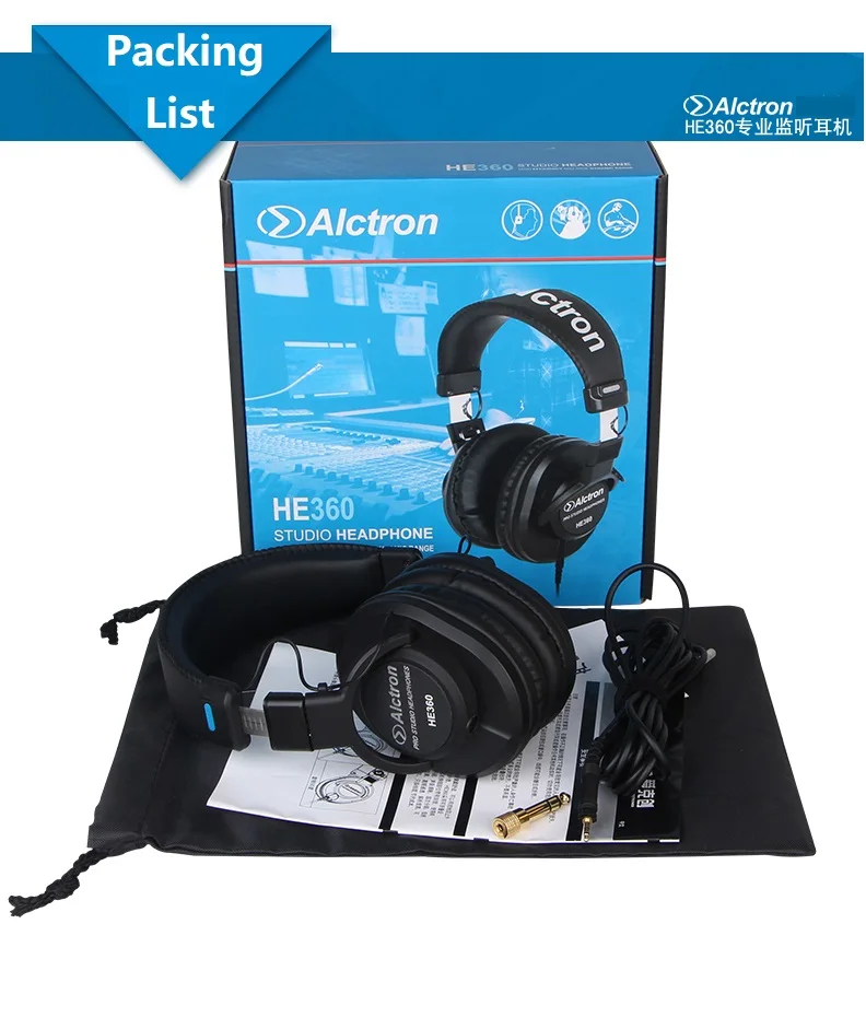 Alctron HE360 высокое качество мониторинга наушников Портативный HIFI регулируемые складные закрытые профессиональные студийные наушники