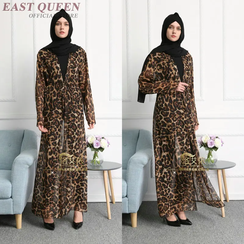 Женское шифоновое платье с длинным рукавом Abaya мусульманское Повседневное