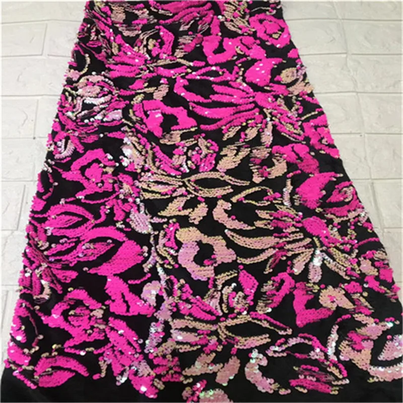 Африканская кружевная ткань 2019 Высококачественная французская бархатная с