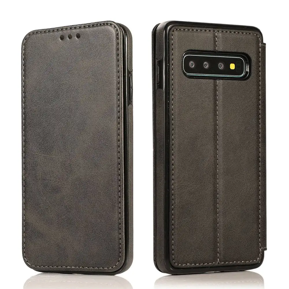 KISSCASE кожаный флип-чехол для телефона Samsung S8 Plus S10 S9 S10E винтажные чехлы-подставки