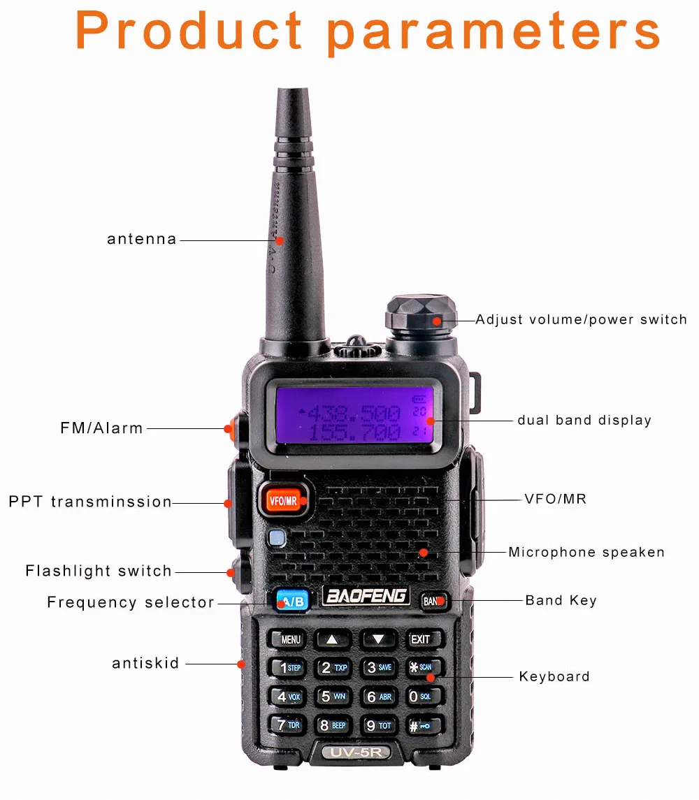 Baofeng UV-5R портативная рация baofeng, комплект радиостанции, радиостанции Baofeng uv5r для рации CB, радиолюбительский уф 5r