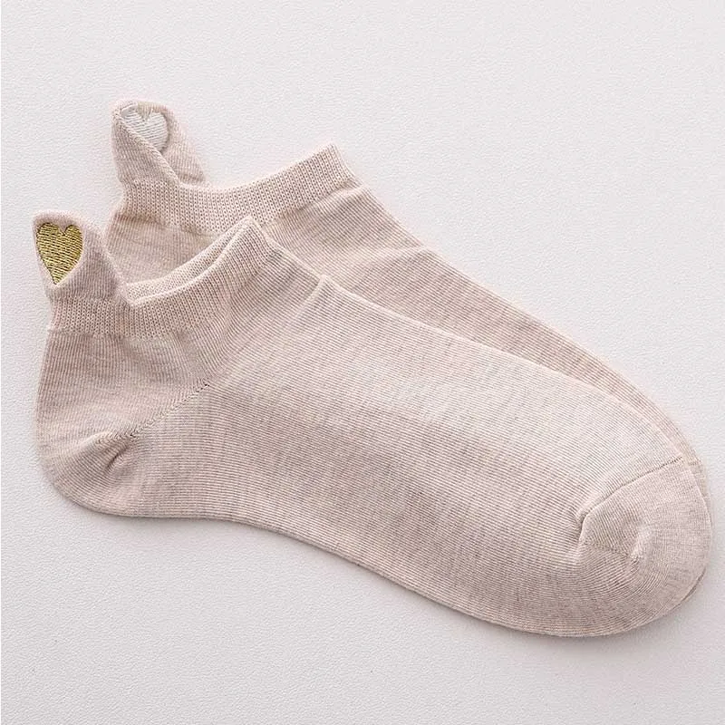 1 Fashion Socks Woman New Spring 1 Pair Ankle Socks Girls Cotton Color Novelty Women Fashion Cute Heart Casual Socks Lady - Цвет: 1
