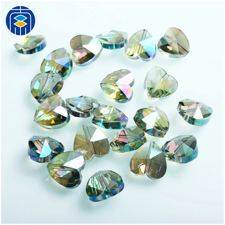 

JuleeCrystal Heart Beads Factory 10/12/14mm Heart Shape Glass Beads For Jewelry Making