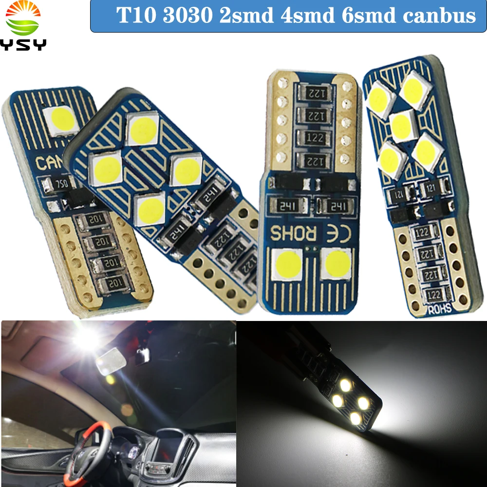 YSY 50 шт. T10 W5W супер яркий 3030 2/4/6/8/10 SMD СВЕТОДИОДНЫЙ CANBUS без ошибок резервный резерв