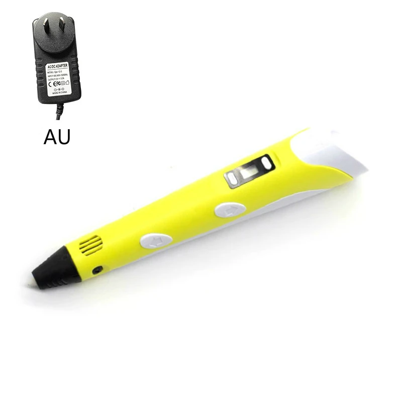yellow AU 3D Ручка, креативные игрушки для рисования для детей, пластиковое искусство, художественное искусство, детская живопись, Обучающие рождественские карандаши, подарки для взрослых - Цвет: yellow AU