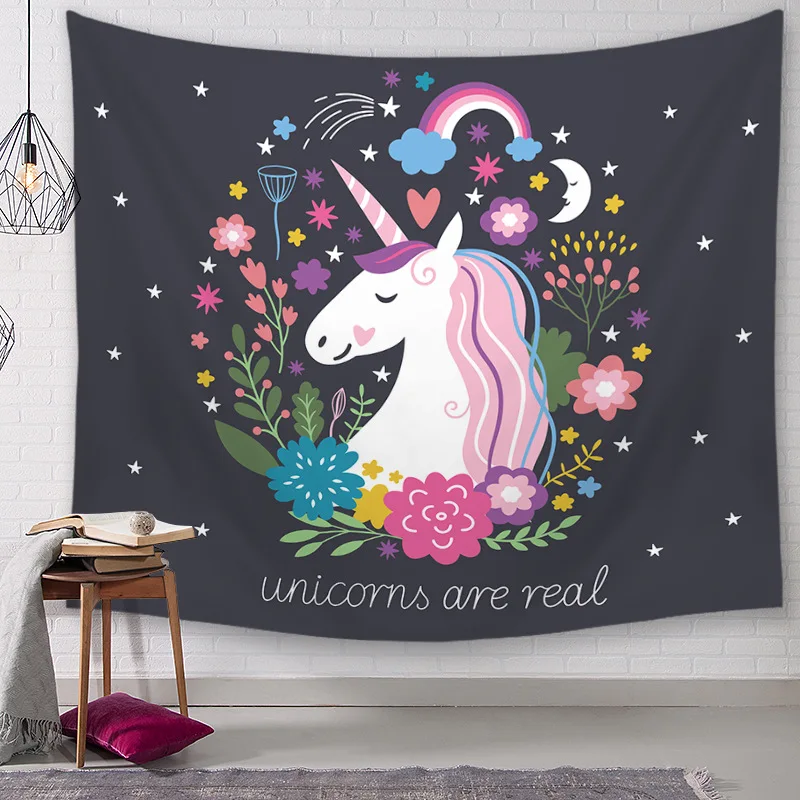 3d цифровая печать милые животные Единорог стены ковер для детей девочек комнаты