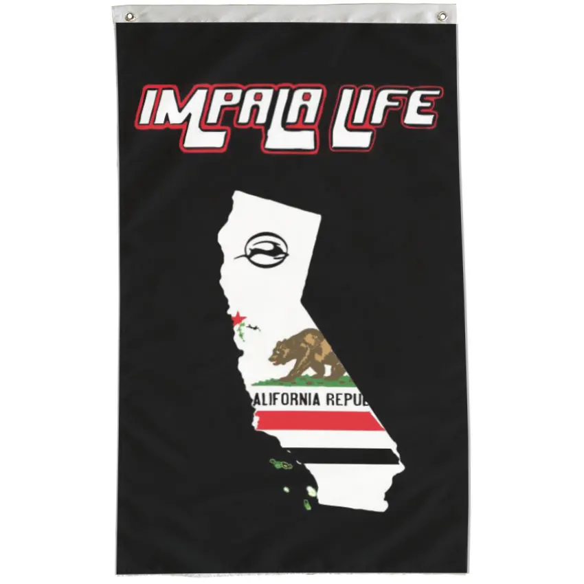 Высококачественный черный флаг Impala Life штата Калифорния из полиэстера баннер с 2