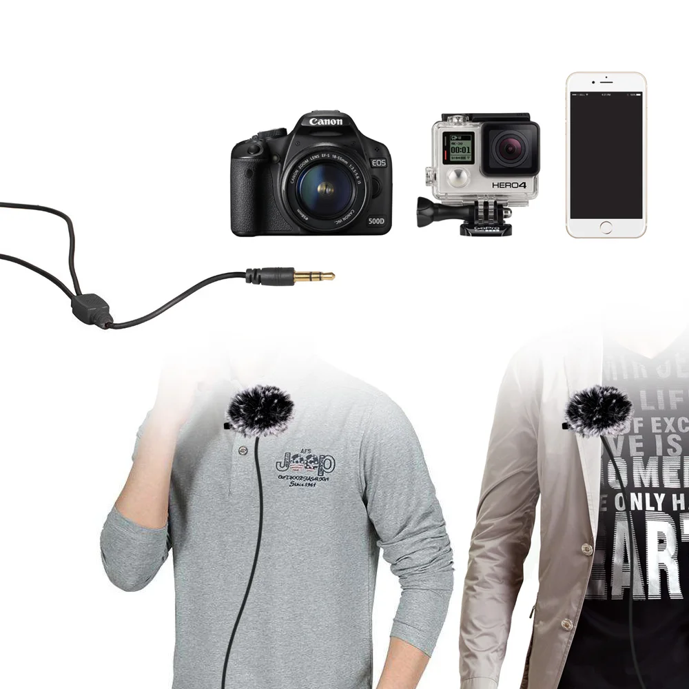 Comica смартфон Dual Head петличный DSLR Камера микрофон для iphone Sony A7R A6300 GoPro интервью vlogging
