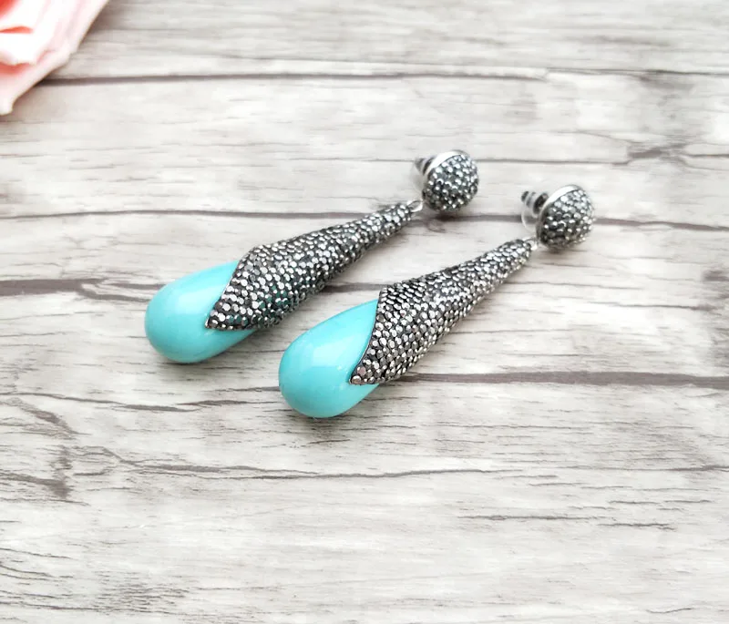 5 пар разнообразные серьги-подвески ручной работы с кристаллами | Украшения и