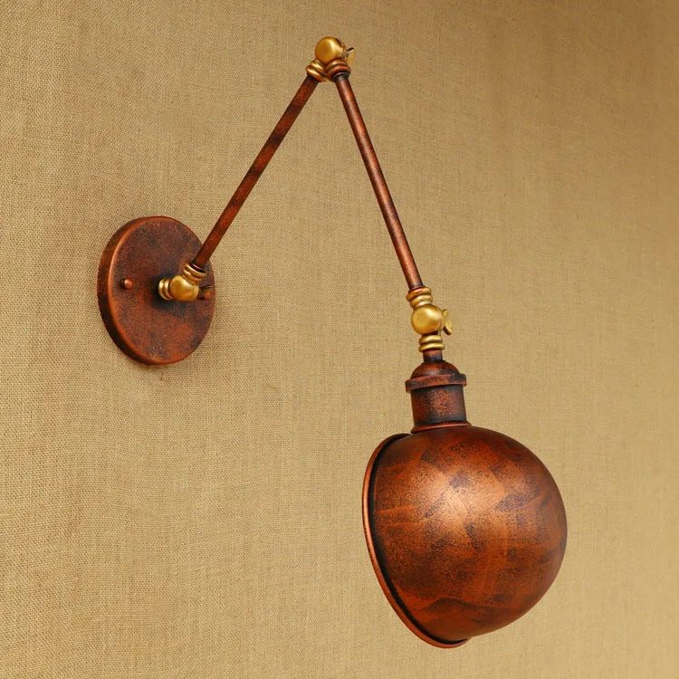 Folding Wall Lamp Arm Mounted Kitchen Sconces Vintage Light Long Luminaire Lampe Iron Art Rh Creative Rust Color Bar Shop | Освещение