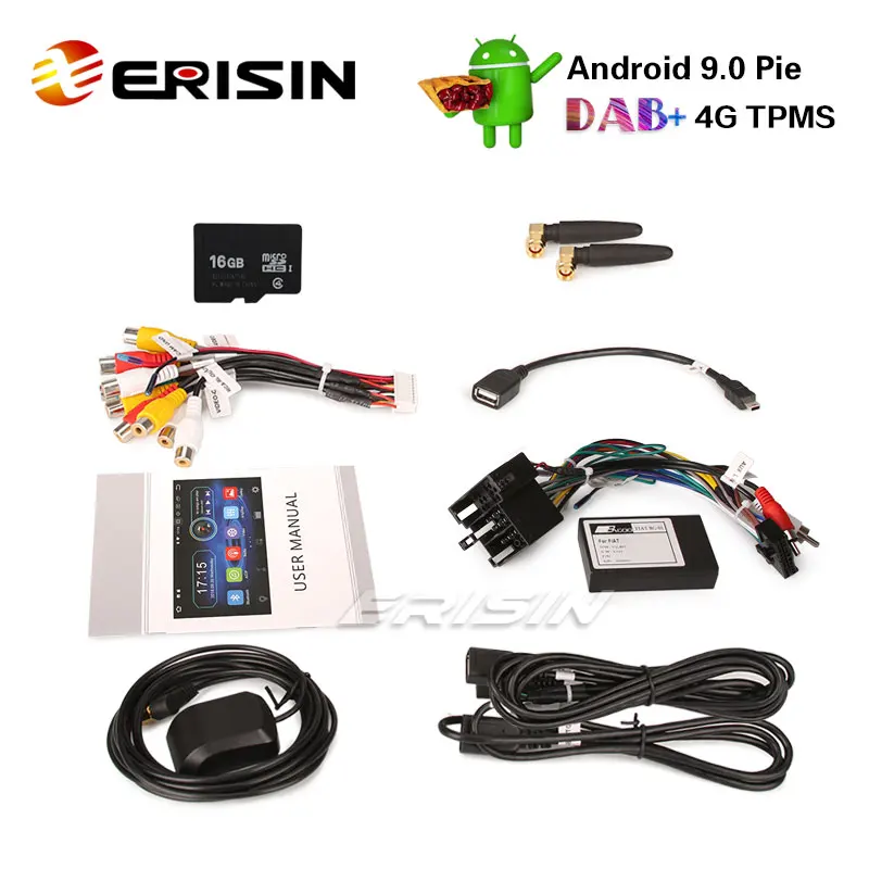 Erisin ES4971F " Android 9,0 Авторадио gps DAB+ WiFi OBD2 TPMS 4G DTV CD Bluetooth для Fiat Bravo
