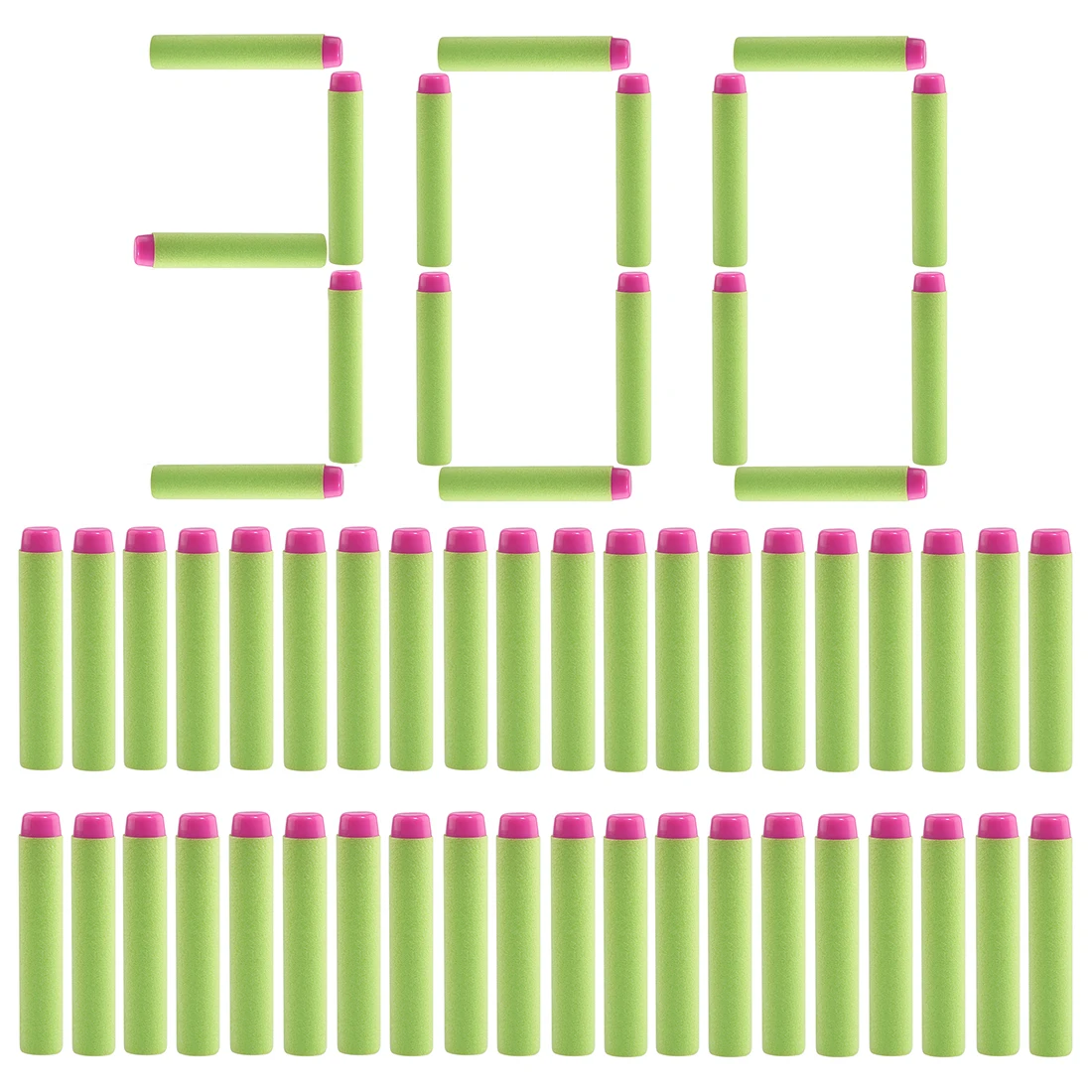 light green NFSTRIKE 300 шт Мягкие пули для женщин и девушек, твердые головы пули из пенопласта для Nerf игрушечный пистолет часть 7 см - Цвет: light green