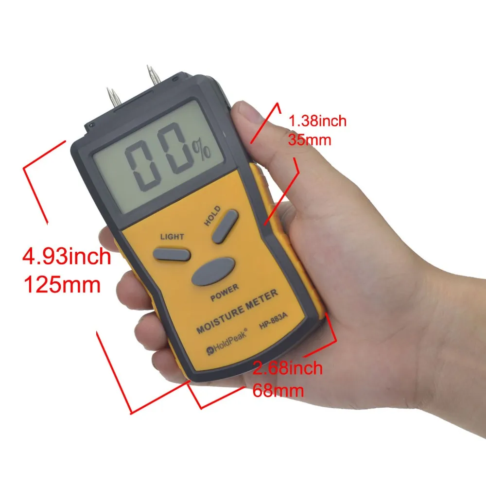 HoldPeak HP-883A Wood Moisture Meter Digital Humidity Tester Time Damp Detector Probe Measuring meter tools | Инструменты