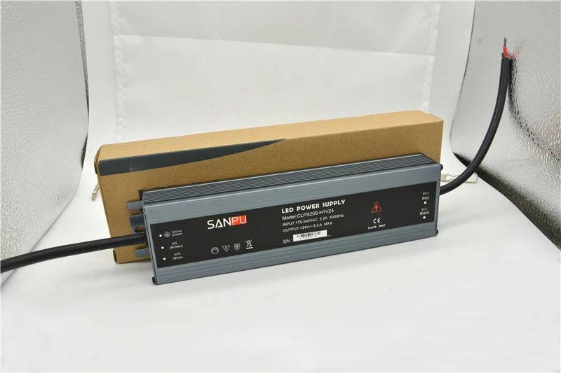 SANPU 24 V светодиодный драйвер 200 W 8A Водонепроницаемый IP67 24VDC режим переключение, Питание Источник питания переменного тока DC освещение трансформатор постоянного тока 24В Алюминий тонкий