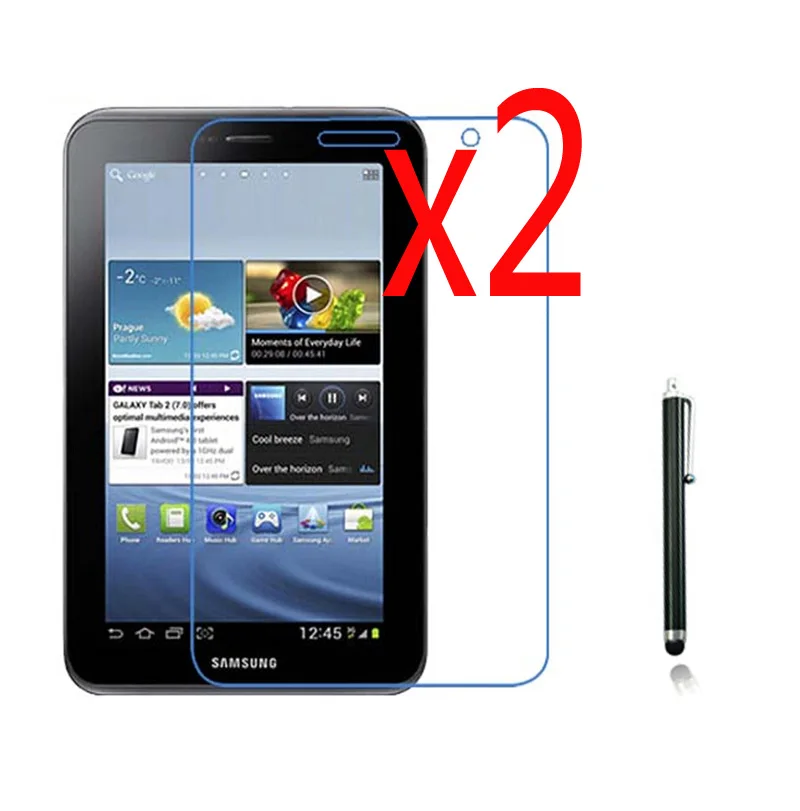 2x пленка + ткань 1x Стилус прозрачная защитная для ЖК экрана Samsung Galaxy Tab 2 7 0 P3100 P3110