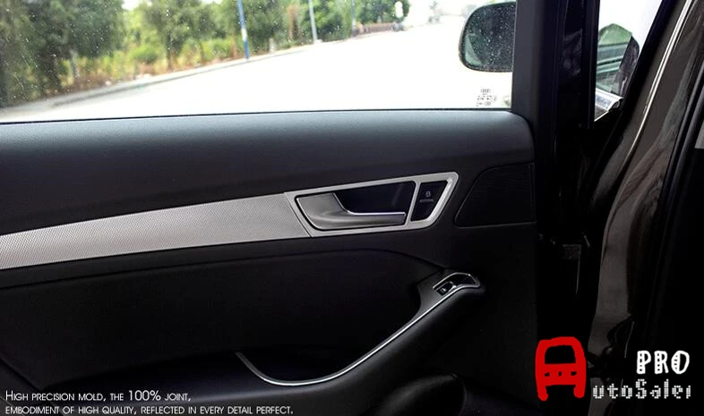 

For Audi Q5 2008 2009 2010 2011 2012 2013 2014 2015 Stainless Steel Interior Inside Door Bowl Decorative Cover Trims 4pcs