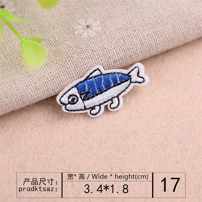 10 шт./лот милые кошачьи рыбки патчи для одежды Вышивка Железо На Аппликации сумок