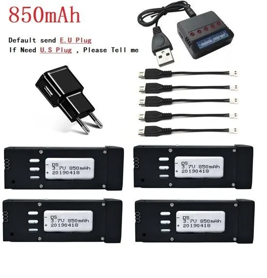 Светло-зеленый Обновленная батарея 850mAH 3,7 V Lipo и 5 шт. зарядное устройство для E58 JY019 S168 для радиоуправляемого квадрокоптера, запасные части 3,7 v, аккумулятор радиоуправляемого дрона 721855 - Цвет: Светло-зеленый
