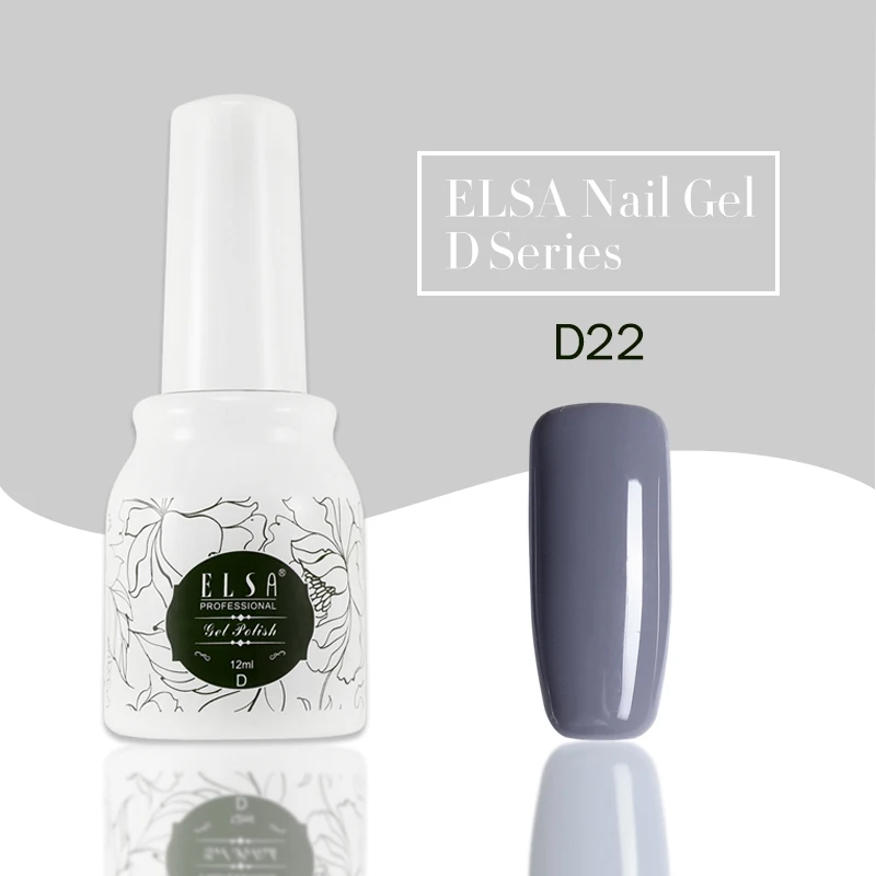 D22 ELSA, 32 цвета, Гель-лак для ногтей, 12 мл, телесный, серый цвет, Гель-лак для ногтей, впитывается, Гель-лак для ногтей, маникюрный лак гель-лаки - Цвет: D22