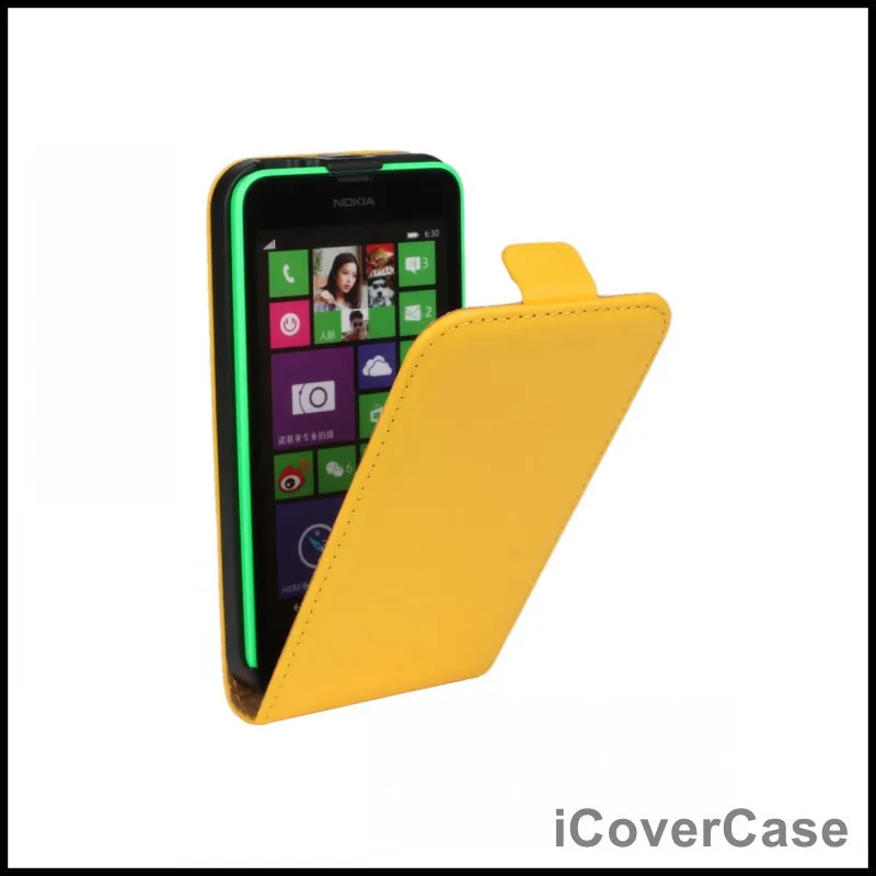 Чехол из натуральной кожи, чехол для Nokia microsoft Lumia 630, кожаный чехол, вертикальный откидной чехол, чехол для мобильного телефона, книги, чехол s - Цвет: Yellow