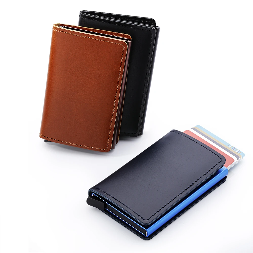 Роскошный мужской кошелек Casekey из натуральной кожи с защитой Rfid держатель для