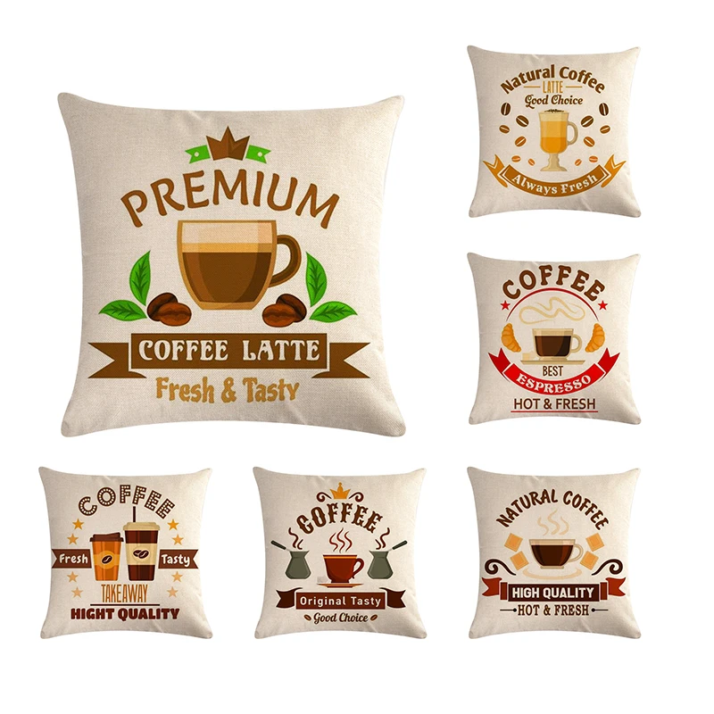 

Cushion Covers 45*45cm Pillow Coussin De Salon Sofa Pillowcase Print Pattern Natural Coffee Pillow Cushion Cover ZY786