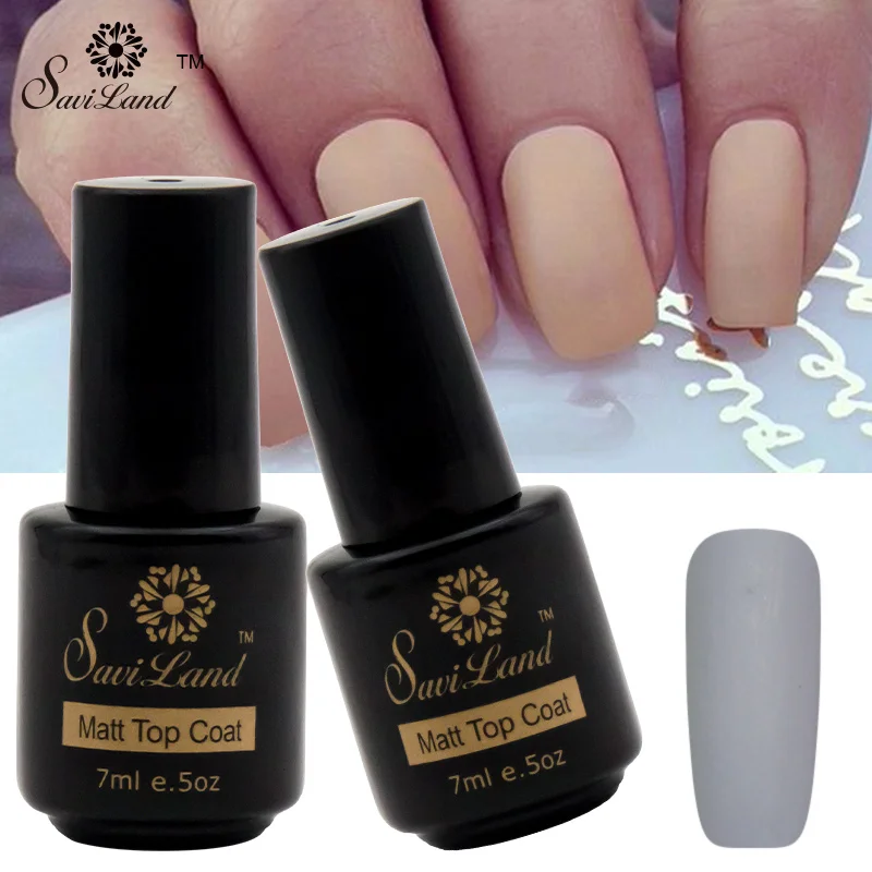 Saviland Finish Top Coat гель матовый лак для ногтей верхний слой УФ Дизайн без протирания