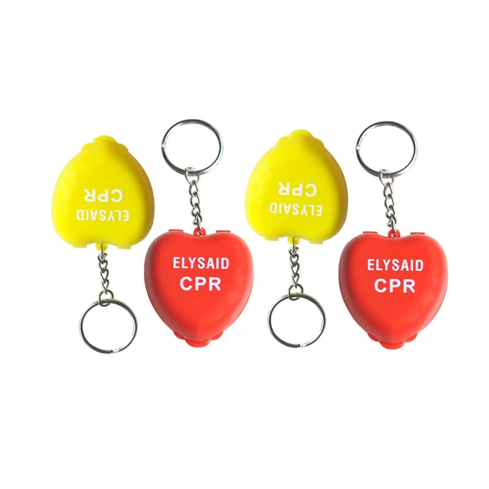 1 шт CPR спасательная маска Карманный реаниматор в форме сердца искусственное дыхание многоразовые с односторонним брелком возникновение спасательный комплект