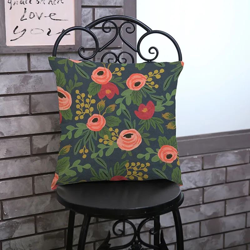 Украшение для дома наволочка с цветочным принтом и буквенным хлопок лен диванные