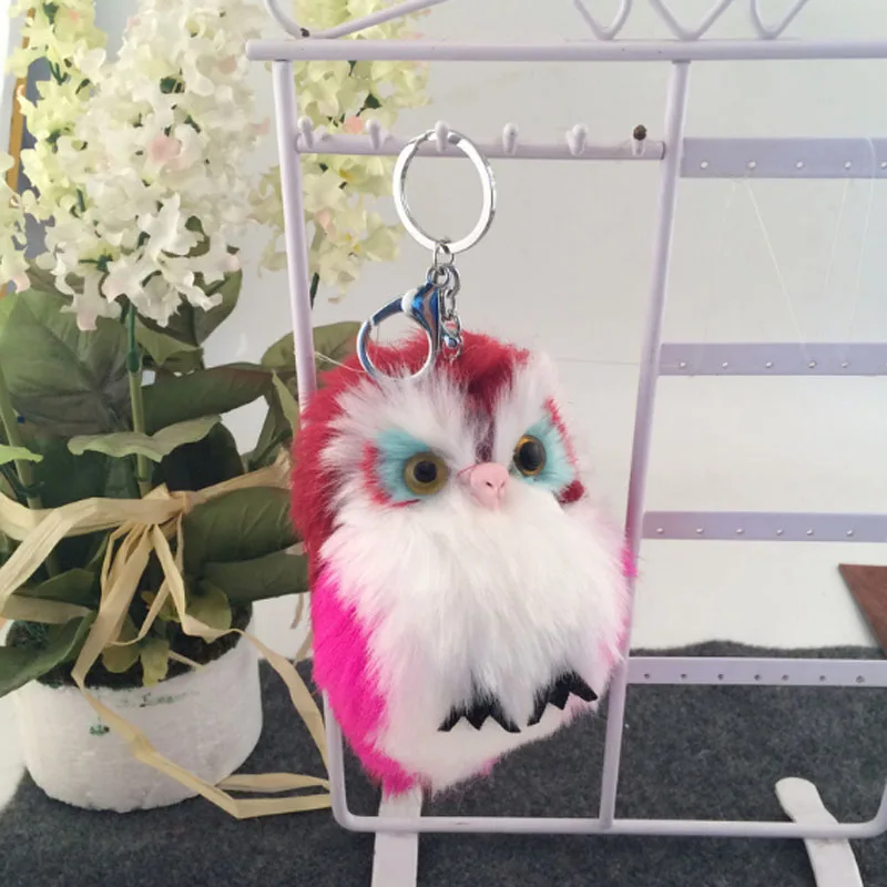 Лидер продаж пушистые Помпоны 15 см брелок с подвеской в виде совы из
