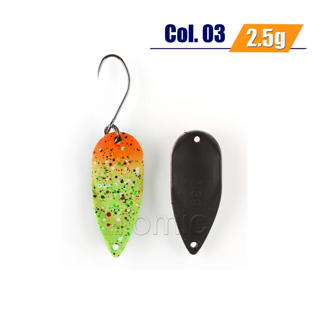 2.5g Green orange Томик 2,5 г 3,5 г микро рыболовные ложки форель ложка приманки жесткая приманка широкий воблер мигалка - Цвет: 2.5g Green orange