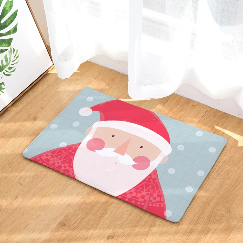 Приветственный напольный коврик с рождественским принтом талисмана фланелевый