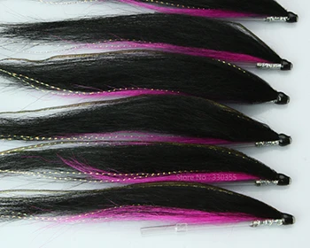 Трубка Fly Skinny Sunray Shadow лососевые мухи(8-pack) общая длина 16 см, завязанные на 50 мм пластиковые трубки - Цвет: Pink